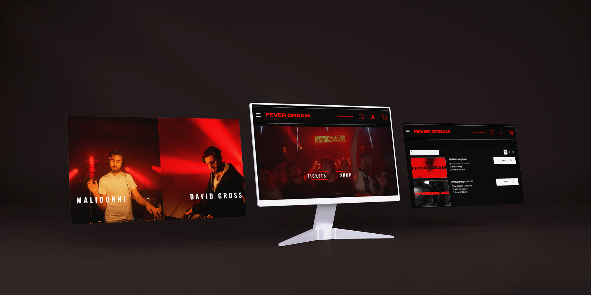 UI-Design-Mockup für Feverdream