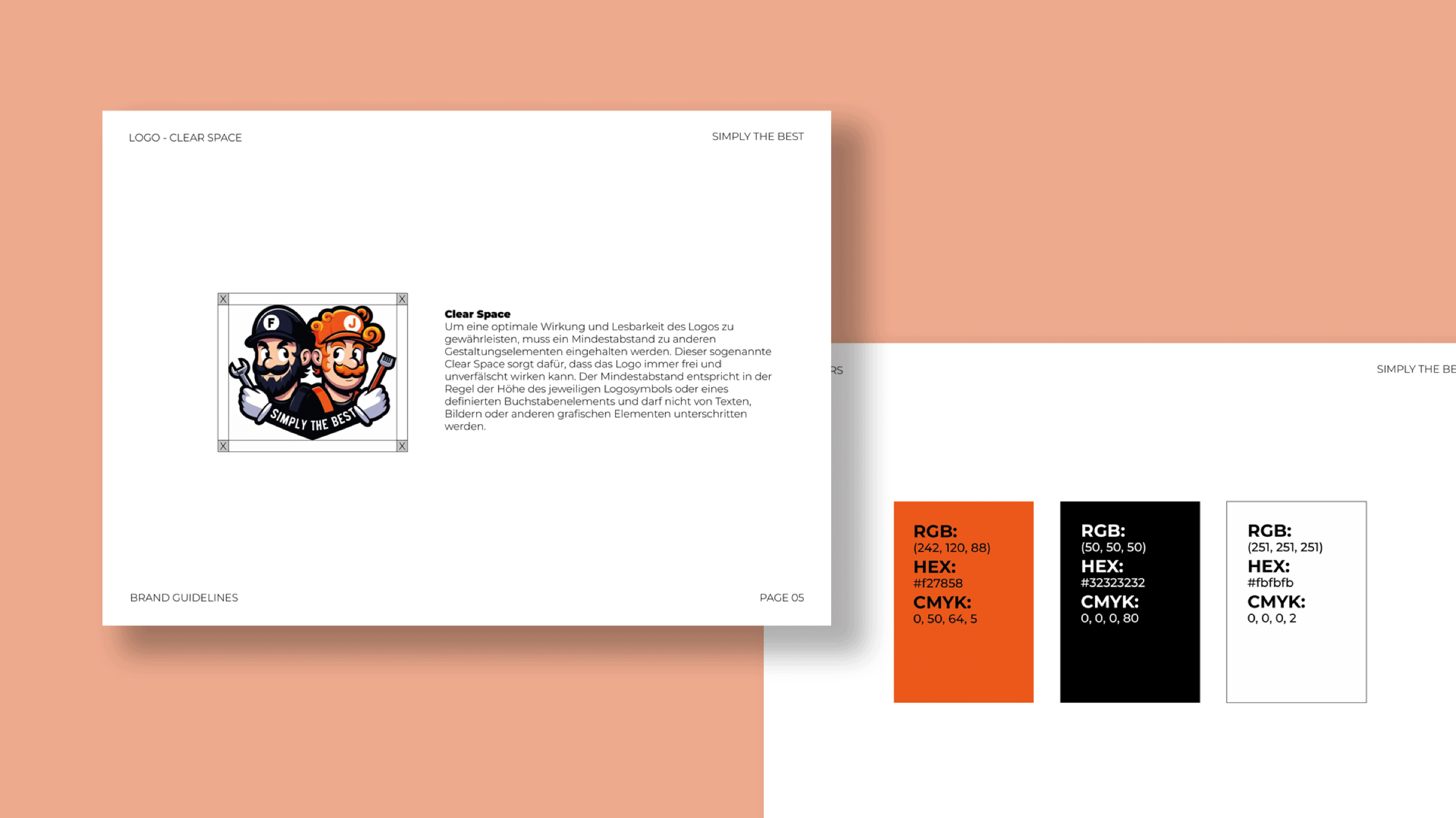 Corporate-Design-Guideline von Simply the Best mit Logo und Farbwerten